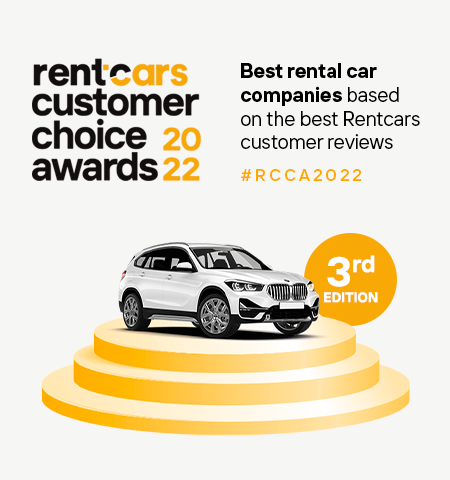 Rentcars Customer Choice Awards 2022. The 3rd edition of the award that recognizes the best-rated rental companies of Rentcars in 2022.