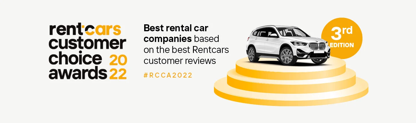 Rentcars Customer Choice Awards 2022. The 3rd edition of the award that recognizes the best-rated rental companies of Rentcars in 2022.